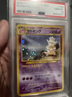 2000 Pokemon Japanese Neo Genesis Slowking Holo #199 PSA 10 GEM MINT Swirl - Image 3