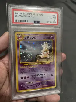 2000 Pokemon Japanese Neo Genesis Slowking Holo #199 PSA 10 GEM MINT Swirl - Image 4