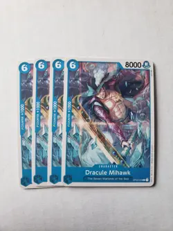 4x One Piece Card Game English Paramount War Dracule Mihawk OP02-055 - Image 1