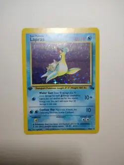 1999 Pokemon TCG Lapras 1st Edition Fossil Holo Unlimited Rare Card 10/62 - Image 1