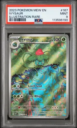 Ivysaur 167/165 IR Mew 151 English Pokemon Card PSA 9 - Image 1