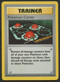 1999 Mint WOTC 85/102 Shadowless Trainer Pokemon Center Uncommon Pokemon Card - Image 1