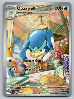 Pokemon TCG Quaxwell 207/193 Paldea Evolved Illustration Rare Card NM - Image 1