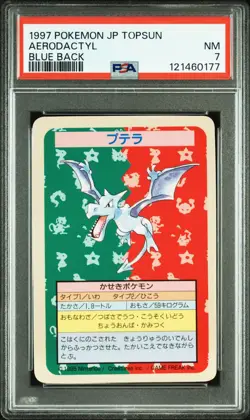 1997 POKEMON JAPANESE TOPSUN BLUE BACK AERODACTYL PSA 7 - Image 1