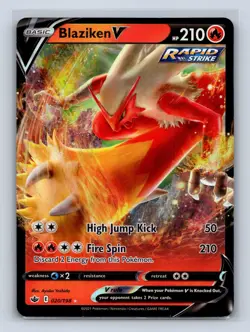Blaziken V 020/198 Holo SWSH06: Chilling Reign NM Pokemon TCG Card - Image 1