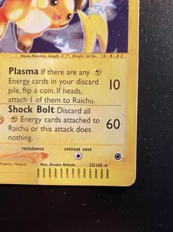 Pokemon Card-Raichu-25/165-Expedition- Holo-ENG-Played - Image 5