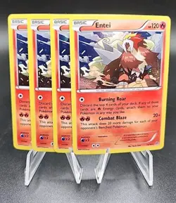 4x Pokemon Entei Cosmos Holo XY Ancient Origins 14/98 Holo Rare Playset - Image 1