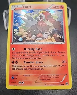 4x Pokemon Entei Cosmos Holo XY Ancient Origins 14/98 Holo Rare Playset - Image 2