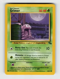 Grimer 48/62 Unlimited Common Fossil Pokemon 1999 Lightly Played - Image 1