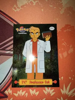 TV7 PROFESSOR OAK TOPPS Series 1 Sandpaper Dents Holo Pokemon Card NM - Image 1
