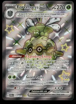 Forretress ex 212/091 Shiny Ultra Rare Paldean Fates Pokemon Holo Near Mint - Image 1