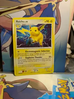 Pokemon TCG Raichu 15/123 Mysterious Treasures Holo DOUBLE SWIRL NM - Image 3