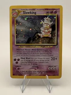 Pokemon TCG Slowking Neo Genesis Holo Rare Card 14/111 Unlimited w/ Swirl - Image 1