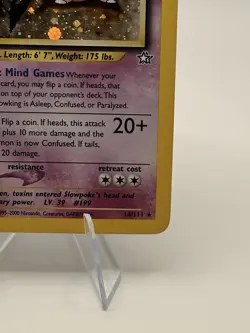 Pokemon TCG Slowking Neo Genesis Holo Rare Card 14/111 Unlimited w/ Swirl - Image 4