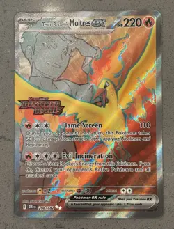 Team Rocket's Moltres ex 208/182 SV: Destined Rivals Full Art Holo Stamped - Image 1