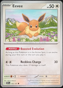 Eevee 143/191 Sv08: Surging Sparks Pokemon Card NM - Image 1