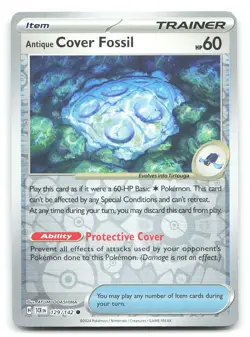 Antique Cover Fossil SV07: Stellar Crown 129/142 Reverse Holo Pokemon NM - Image 1