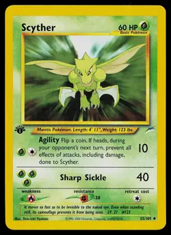 Pokemon Card - Scyther Neo Destiny 55/105 1st Edition Uncommon - Image 1