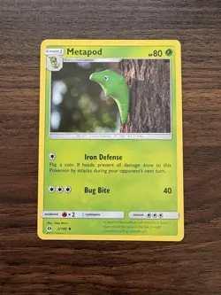 Metapod 2/149 Uncommon Yuka Morii SM Base Set Pokemon Card NM - Image 1