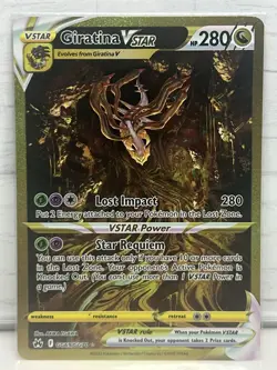 Pokemon TCG Giratina VSTAR GG69/GG70 Crown Zenith Gold Alt Art MINT Condition - Image 1