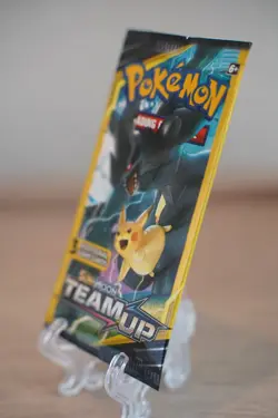 7.68g Pokemon TCG Team Up Mini Booster Pack 3 Card Reshiram Pikachu Art Sealed - Image 3