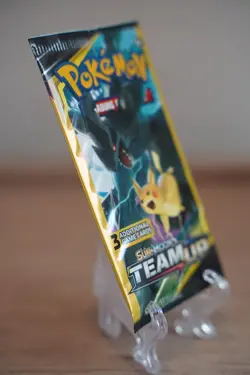 7.68g Pokemon TCG Team Up Mini Booster Pack 3 Card Reshiram Pikachu Art Sealed - Image 4