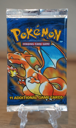 Pokemon TCG Base Set Unlimited Booster Pack Charizard Art WOTC Sealed - Image 1