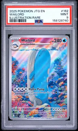 PSA 9 Pokemon Wailord Illustration Rare Journey Together 162/159 - Image 1
