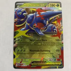 Mega Heracross ex 004/094 Me02: Phantasmal Flames Holo Pokemon TCG NM - Image 1