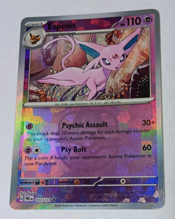 Pokemon Espeon Sv: Prismatic Evolutions 033/131 Rare Holo MASTERBALL HOLO - Image 1