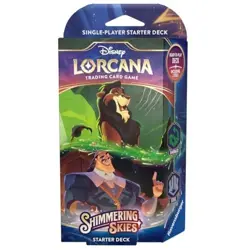 Disney Lorcana Trading Card Gam- Shimmering Skies - Emerald & Steel Starter Deck - Image 1