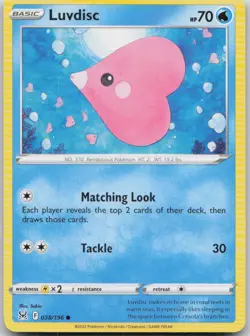 Luvdisc 038/196 Common Lost Origin Pokemon Near Mint - Image 1