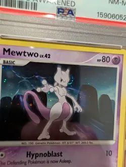 2008 Pokemon Diamond & Pearl Legends Awakened #11 Mewtwo Holo PSA 8 - SWIRL - Image 2