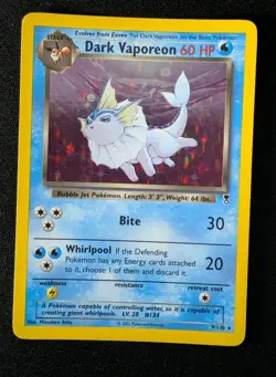 The Pokemon Company Pokemon TCG Dark Vaporeon Holo Rare 9/110 Eng HP 60 - Image 1