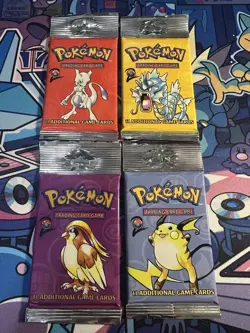 LIGHT WOTC Pokemon Base Set 2 Booster Packs Long Stem Packs Full Artwork Set - Image 1