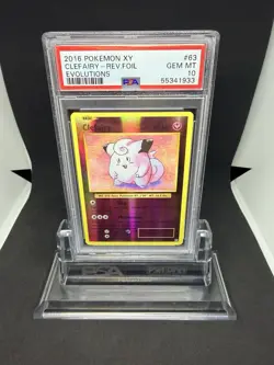 2016 Pokemon Clefairy Reverse Foil XY Evolutions #63 PSA 10 - Image 1