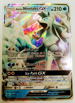 Alolan Ninetales GX 22/145 Pokemon 2017 Collectors Card - Image 1