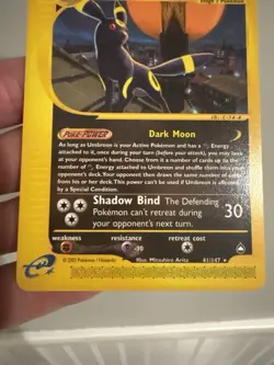 Pokemon TCG Umbreon Aquapolis 41/147 Regular Card NM - Image 3