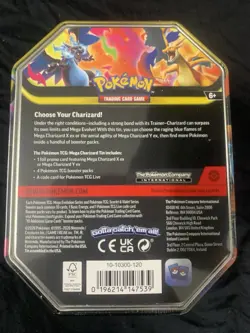 Pokemon Mega Charizard ex Factory Sealed Tin Box - Charizard Y - 4 Booster Packs - Image 2