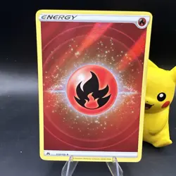 Pokemon TCG Fire Energy 153/159 Textured Reverse Holo Crown Zenith NM/M-1 - Image 1