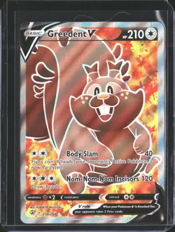 Greedent V 256/264 Ultra Rare Fusion Strike Pokemon NM/M - Image 1