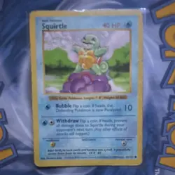 Squirtle 63/102 Base Set Common 40 HP Basic English Regular Pokemon TCG - Image 1