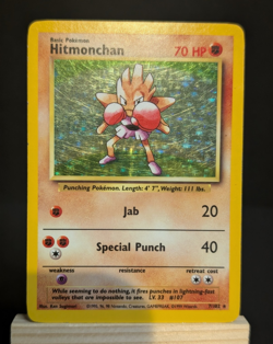 Pokemon TCG Hitmonchan 7/102 Base Set Holo Rare EN 1999 - Image 1