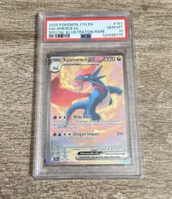 2025 Pokemon Journey Together Salamence EX Special Illustration Rare #187 PSA 10 - Image 1