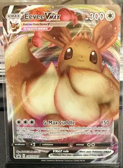 Eevee VMAX SWSH087 Black Star Promo Full Art Holo Pokemon TCG NM - Image 1
