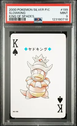 2000 POKEMON SILVER VERSION PLAYING CARDS 199 SLOWKING KING OF SPADES PSA10 - Image 1
