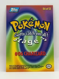 1999 Pokemon Topps Charizard E6 of 12 Movie Edition Stage 3 Regular Blue Label - Image 2