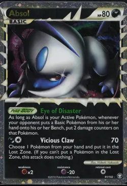 Absol 91/102 HGSS Triumphant Prime Holo Rare Pokemon Card NM-LP - Image 1