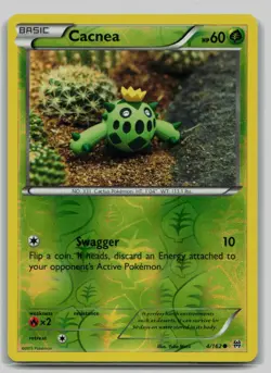 Pokemon TCG Cacnea XY - BREAKthrough 4/162 Reverse Holo LP - Image 1