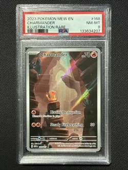 2023 Pokemon TCG SV: Scarlet & Violet 151 Charmander 168/165 Holo IR PSA 8 - Image 1